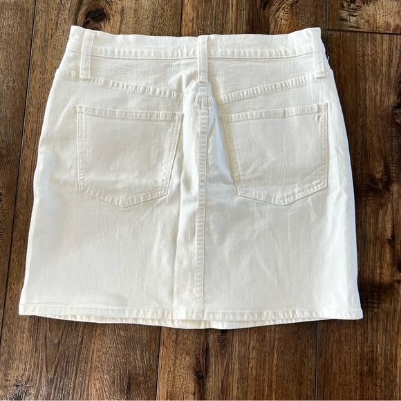 NWT Made Denim Skirt Mini Tule White Cream Stretch Button Front Size 30 - Picture 3 of 11